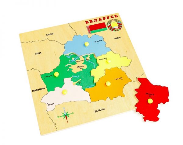 Деревянный планшет Карта Беларуси (разборная картинка)