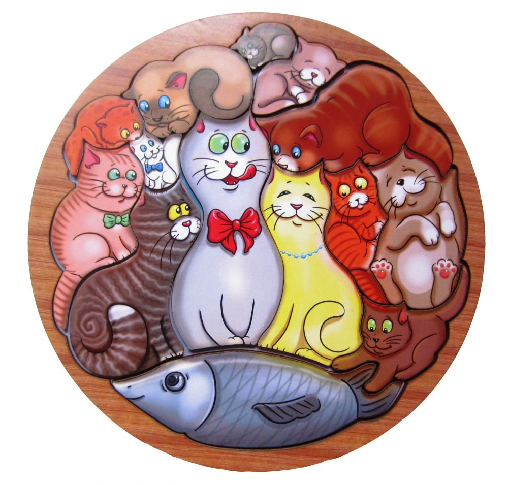 Puzzle "Cats" TheKiddoToys Eco toys, Wooden Toys & Book Store