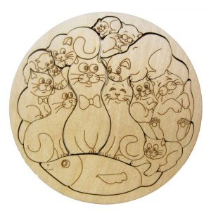 Wooden puzzle coloring "Cats"